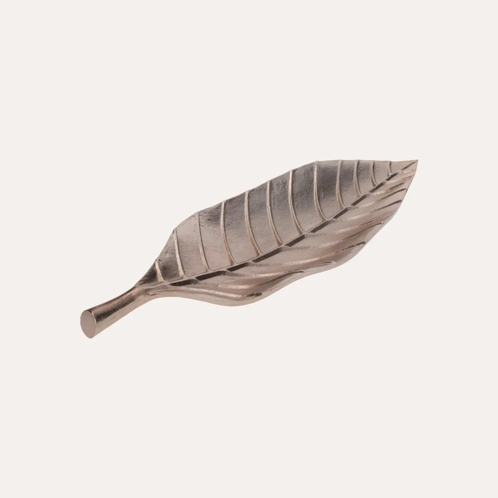 Centre de Table Feuille Cuivrée Finition Artisanale - Objet de Déco