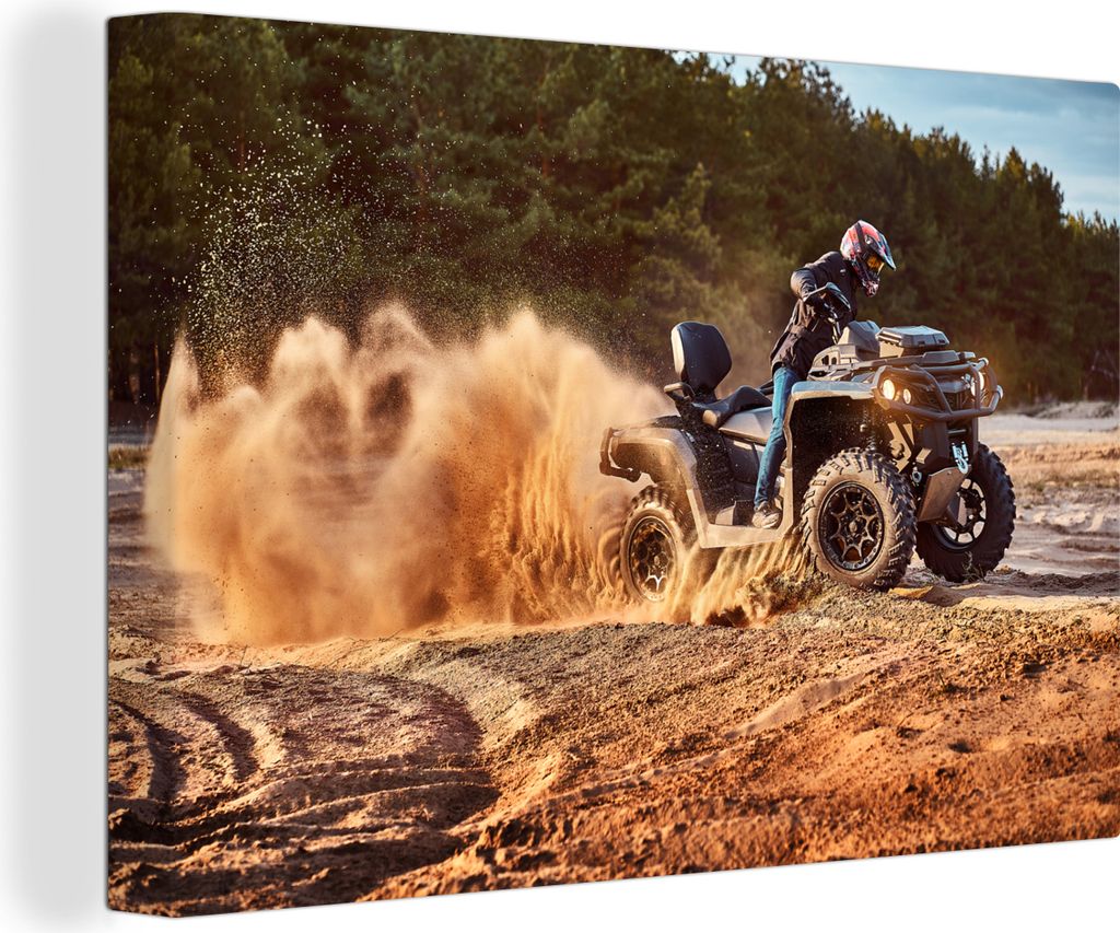 OneMillionCanvasses - Leinwandbilder - 140x90 cm, Quad - Rallye - Sand, Wandbilder Kunstdruck Wanddekoration