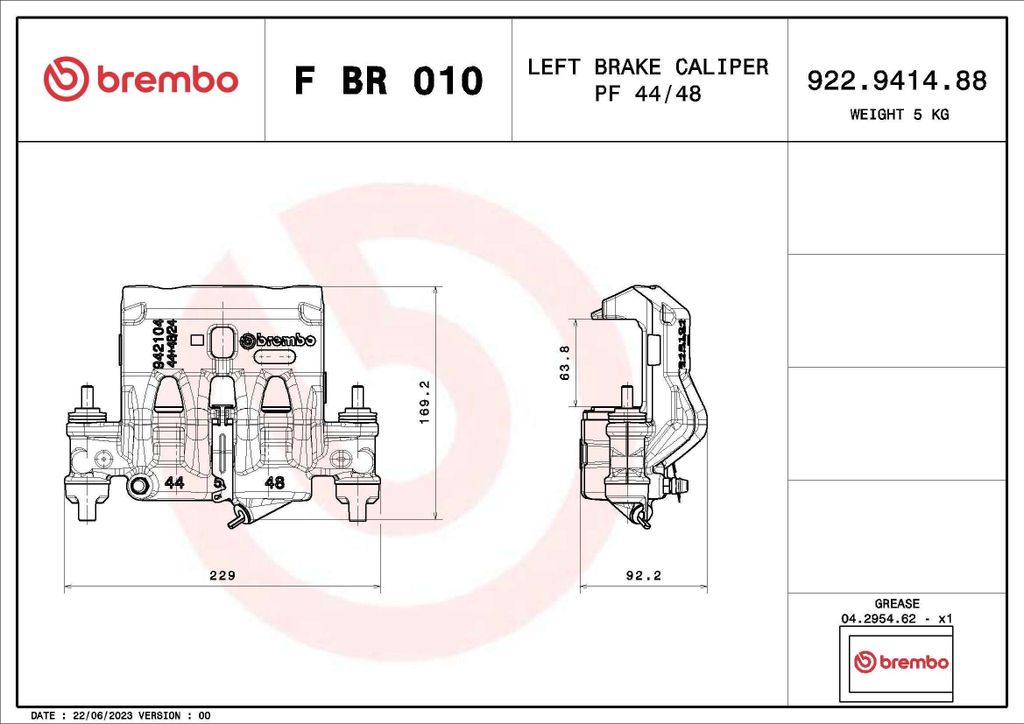 BREMBO F BR 010 - OE 4401J6 Bremssattel für Boxer, Ducato, Jumper