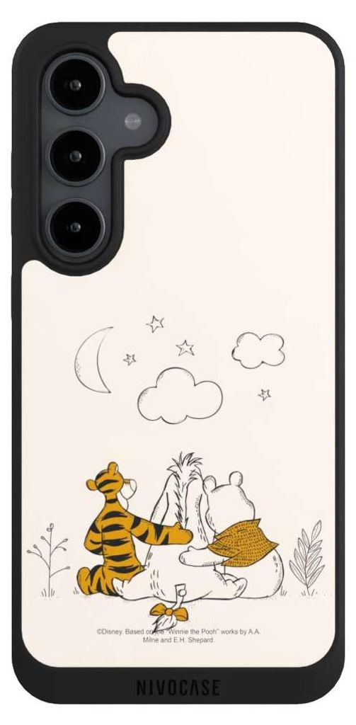 NIVOCASE Handyhülle für Samsung Galaxy S24 FE 5G Hülle NIVOpure Case Schwarz Disney Offizielles Lizenzprodukt Winnie Puuh