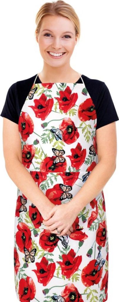 Küchenschürze BERTA - Schürze 67x84 cm - Rot,Weiß,Grün