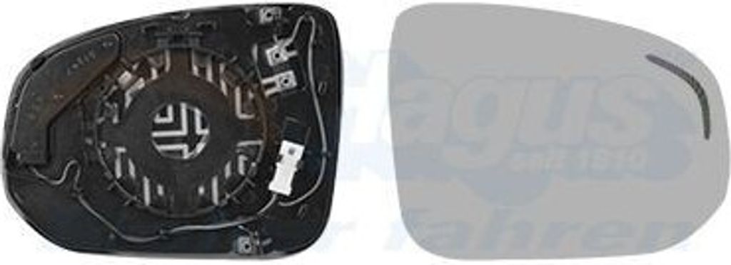 VAN WEZEL Spiegelglas Außenspiegel Rechts für VOLVO XC60 II (246) Konvex Beheizbar ohne Automatische Abblendung 5926836