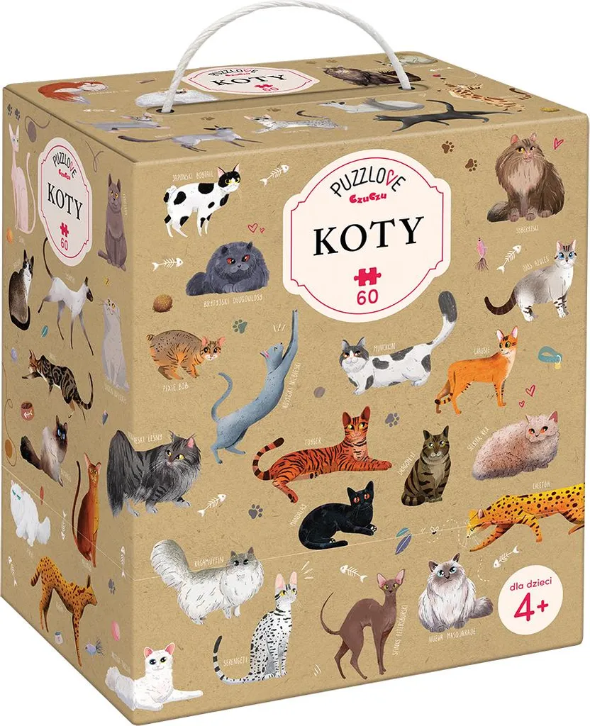 Puzzle CzuCzu Puzzlove Chats 60p - Éveillez la Logique de votre Enfant