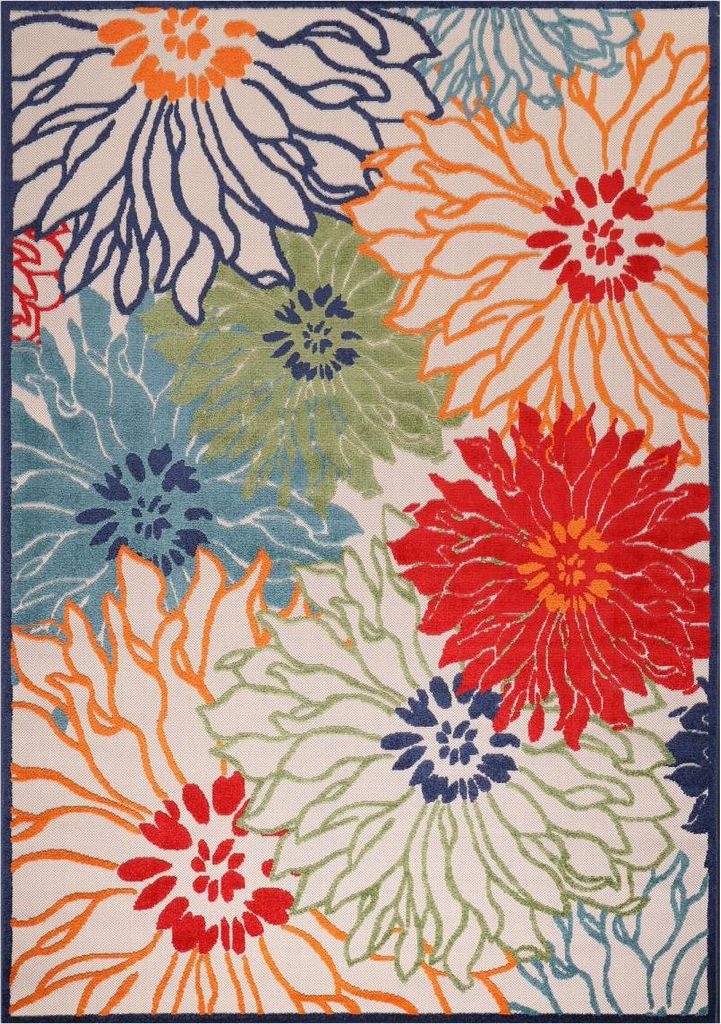 CHIMEKA rechteckig gewebter Kelim-Teppich für den Außenbereich