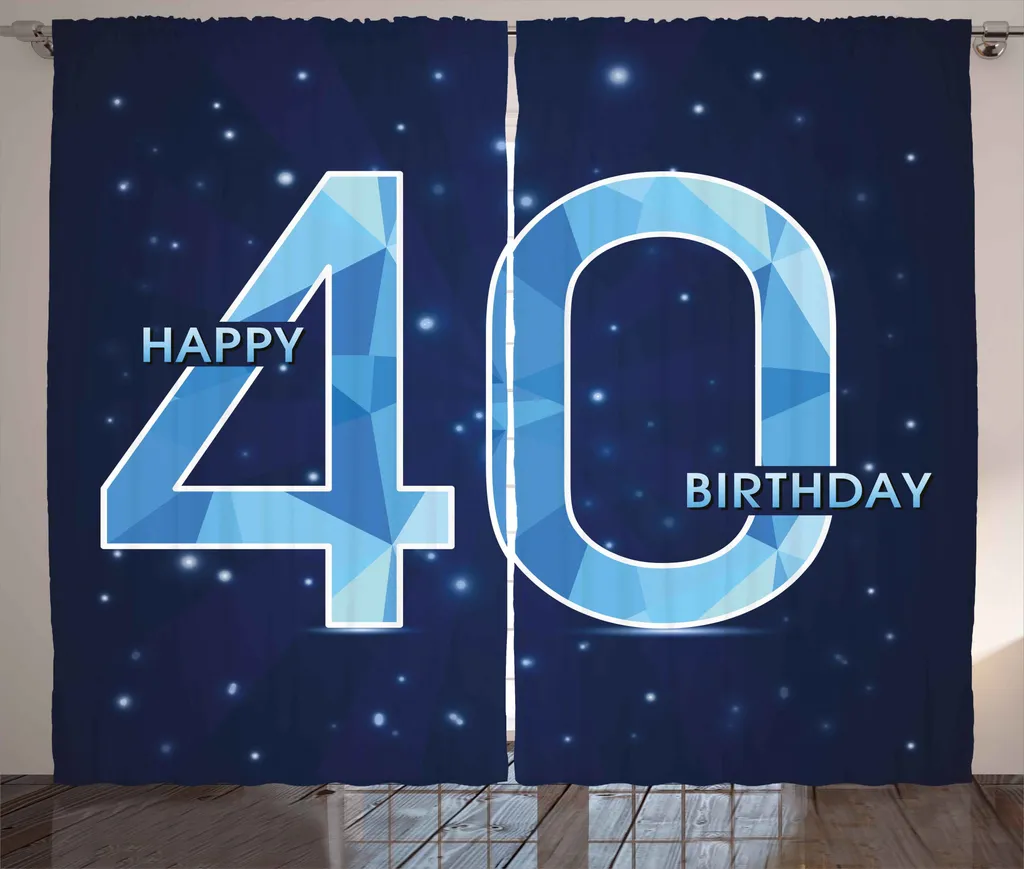 ABAKUHAUS Rideau 40e Anniversaire Rustique 280x225cm Bleu pour Salon