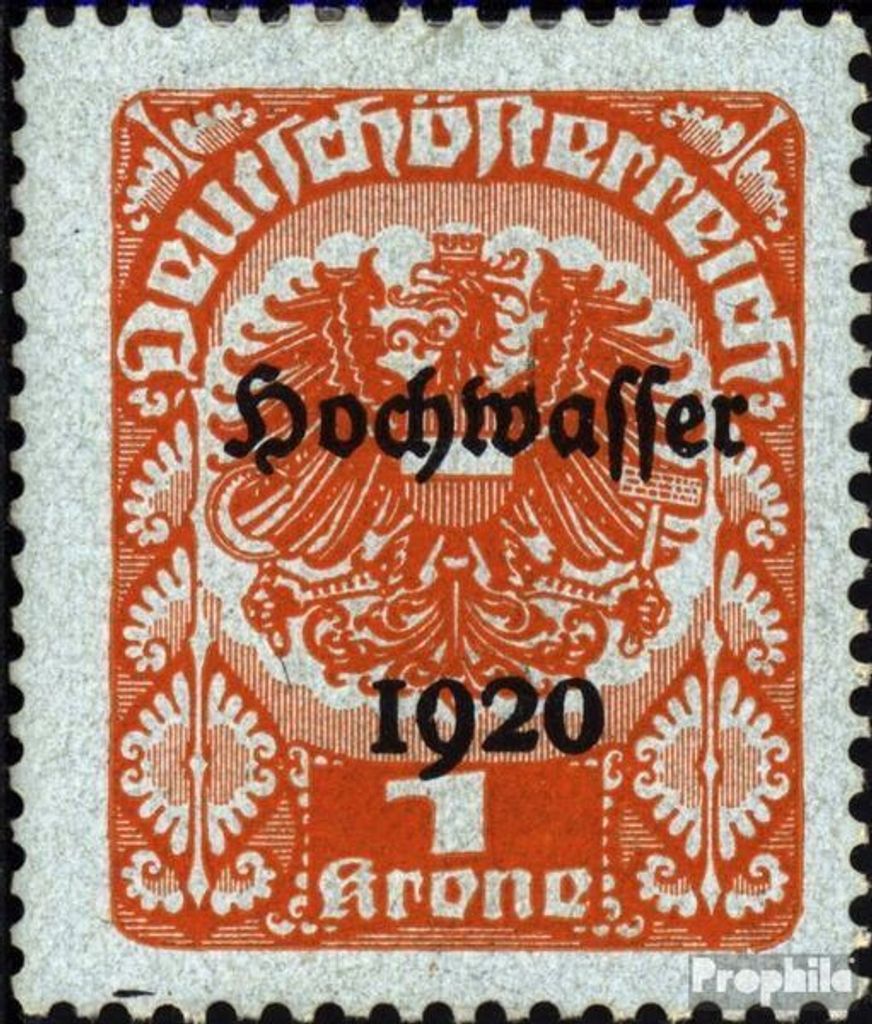 Briefmarken Österreich 1921 Mi 350 postfrisch Hochwasser