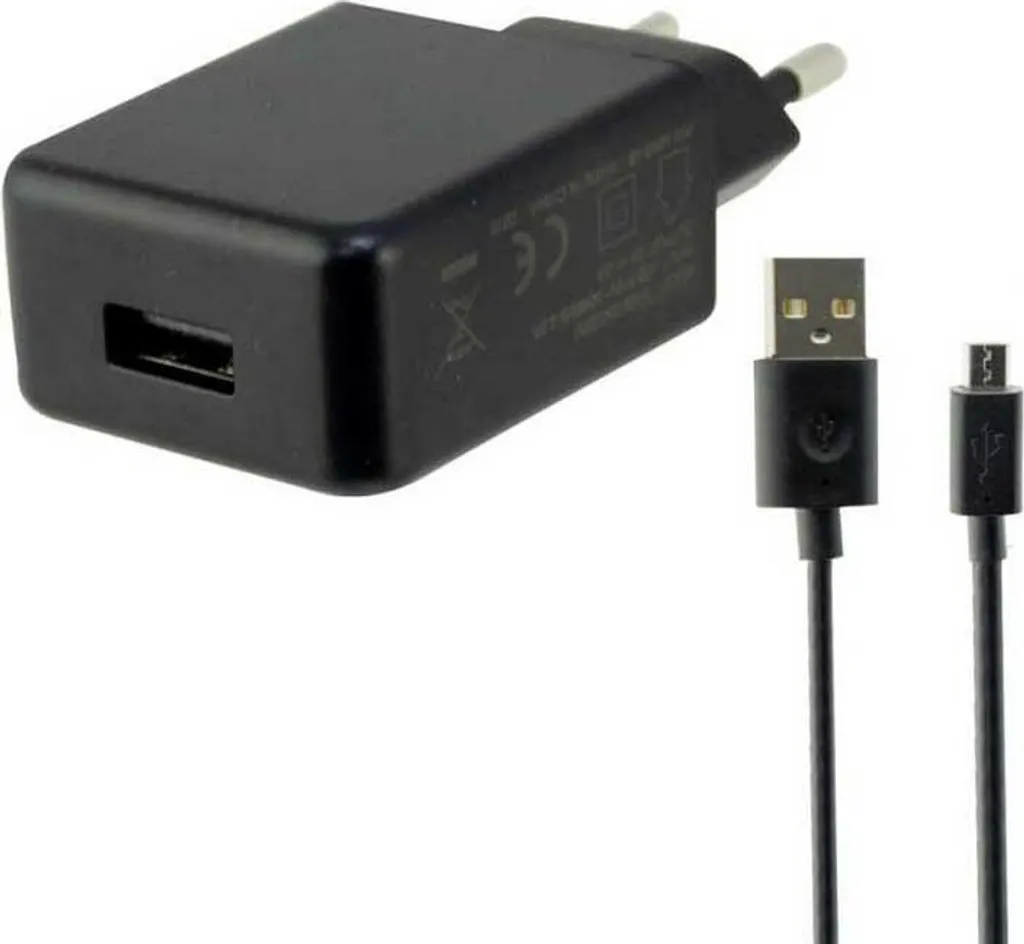 Caricatore KSIX per Tutta la Famiglia | USB 2A con Cavo Micro USB Nero