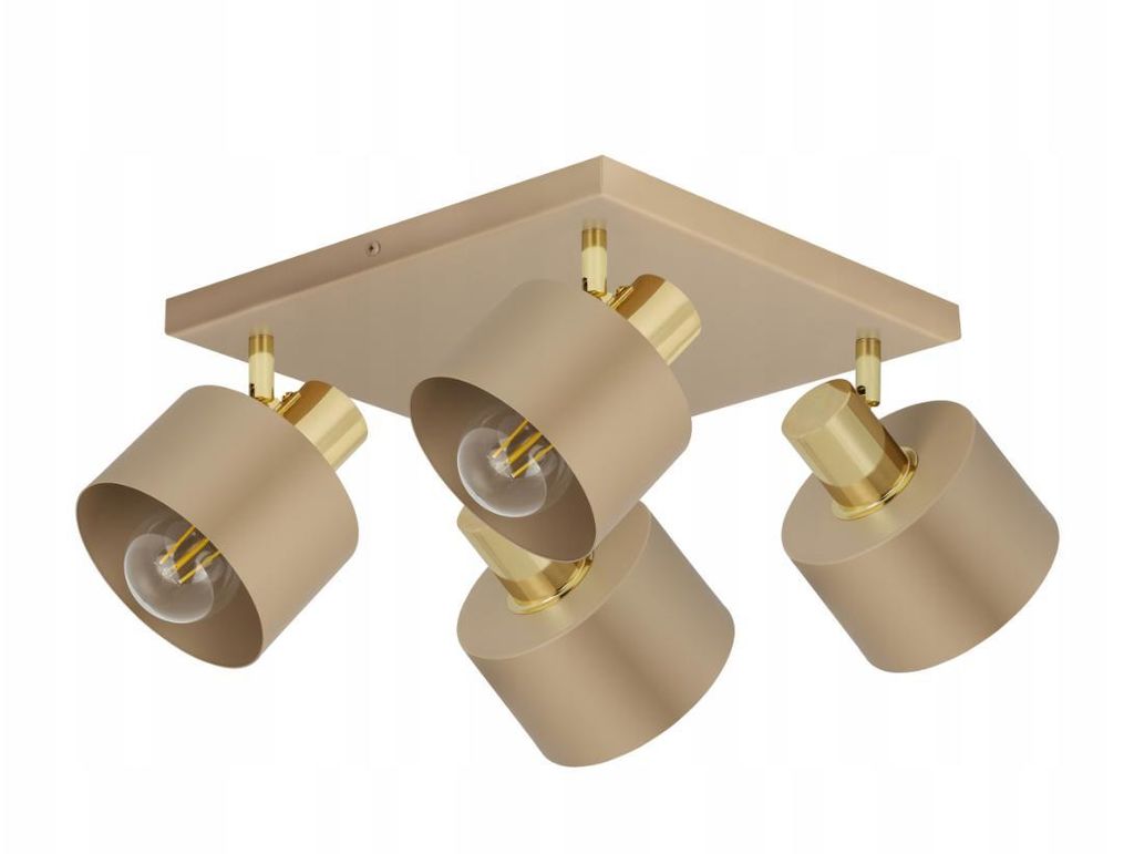 LUXOLAR - LED Deckenleuchte 4-flammig Beige/Gold E27 60W - Deckenlampe Schwenkbar für Wohnzimmer, Küchen - Modern Design