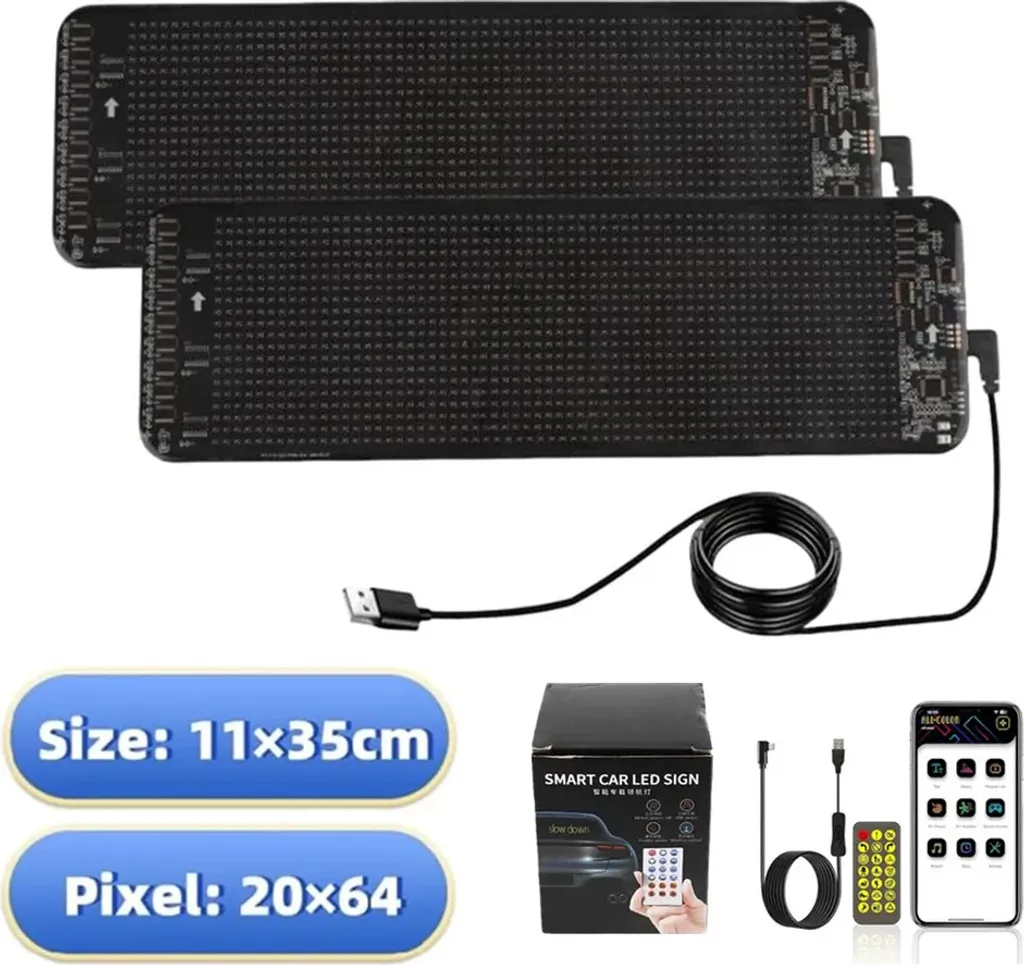 Écran LED voiture haute visibilité étanche 34.8cm personnalisable