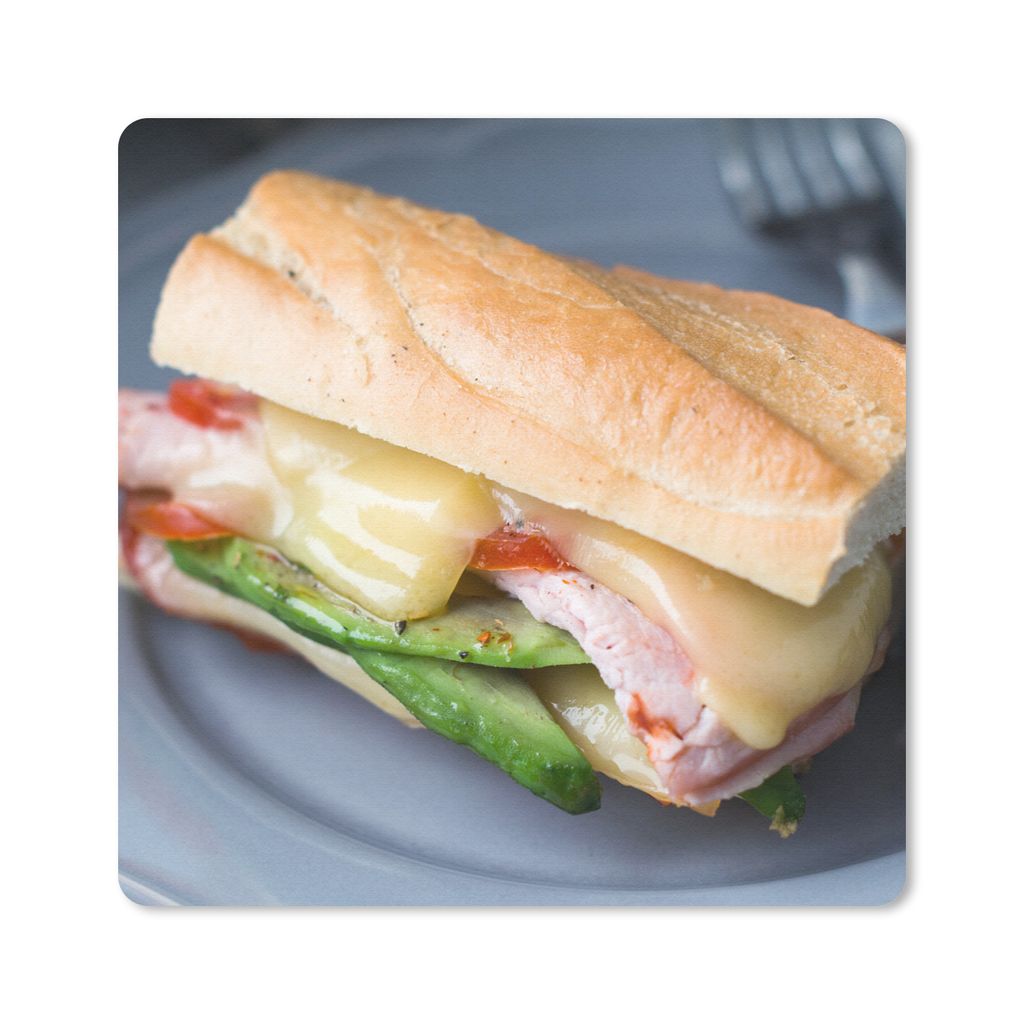 MuchoWow Mauspad Mousepad Reichhaltig gefülltes Toastbrot zum Mittagessen 30x30 cm - Mousepads - Maus Mat - Pad - Mausunterlage - Gaming