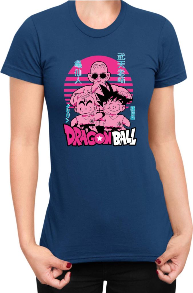 Damen T-Shirt Japan Manga Anime Comics Animation Dragon Anime Manga Ball Trio, Lady S / Dunkelblau