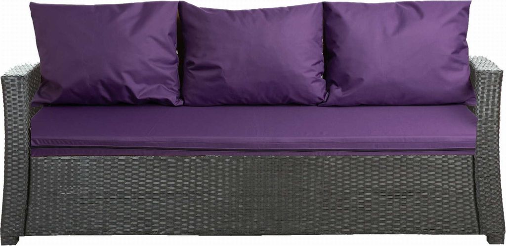 Poduszka na sofę ogrodową fioletowa | siedzisko 110x60x7 + Zdjęcie produktu 