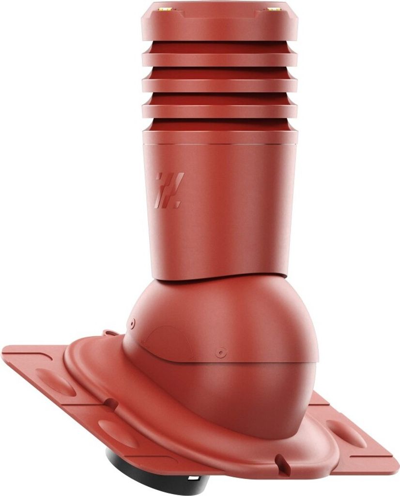 KRONO-PLAST Entlüfterkamin Ecoline für Universal Basis Doppelrömer Dachziegel Lüfter Dachlüfter (Rot)