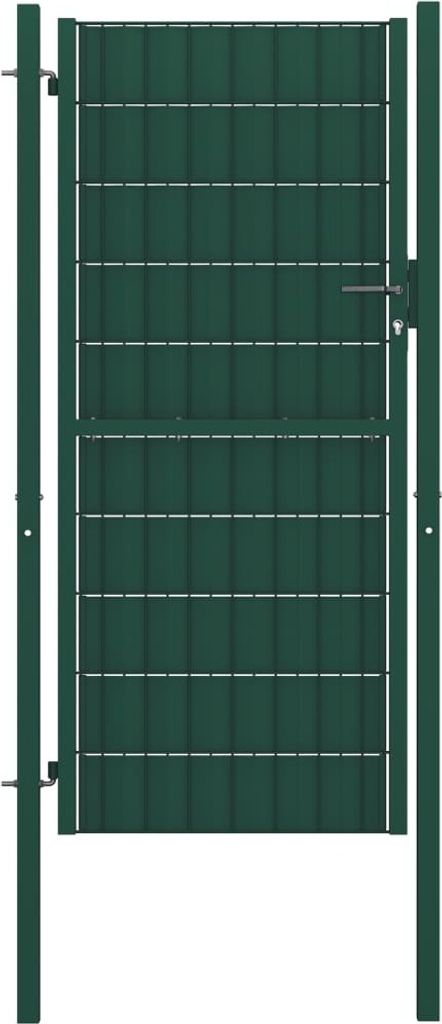 The Living Store Zauntor PVC und Stahl 100x124 cm Grün