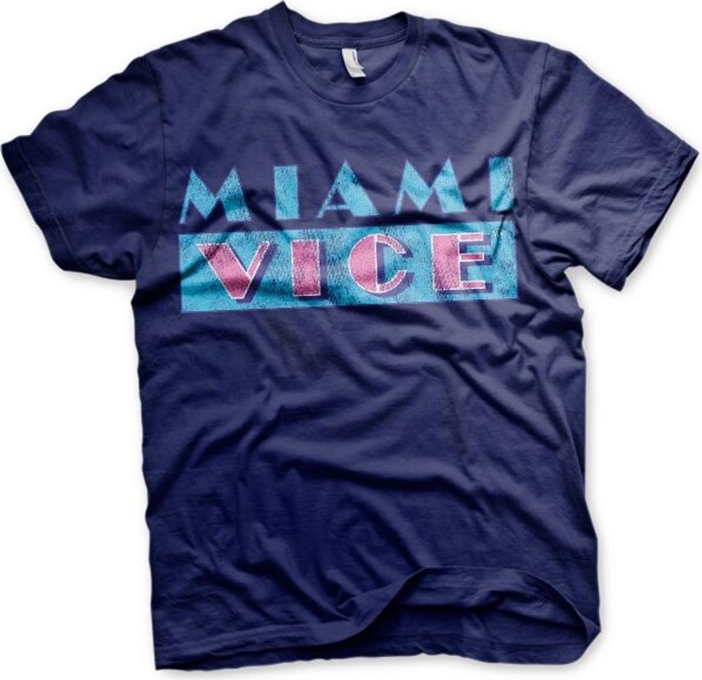 Miami Vice T-Shirt Herren Miami Vice Distressed Logo navy Produktbild 