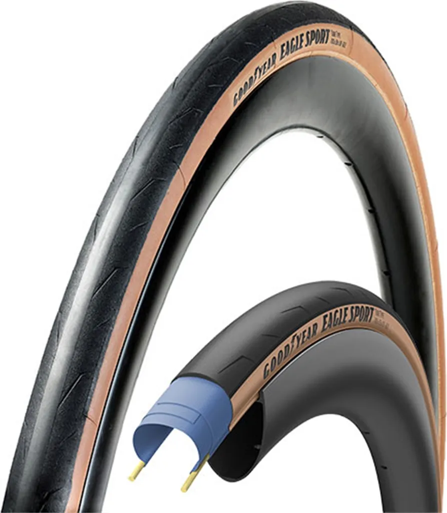 Pneu Route Goodyear Eagle Sport 700x25C avec flancs Tan rétro 60TPI