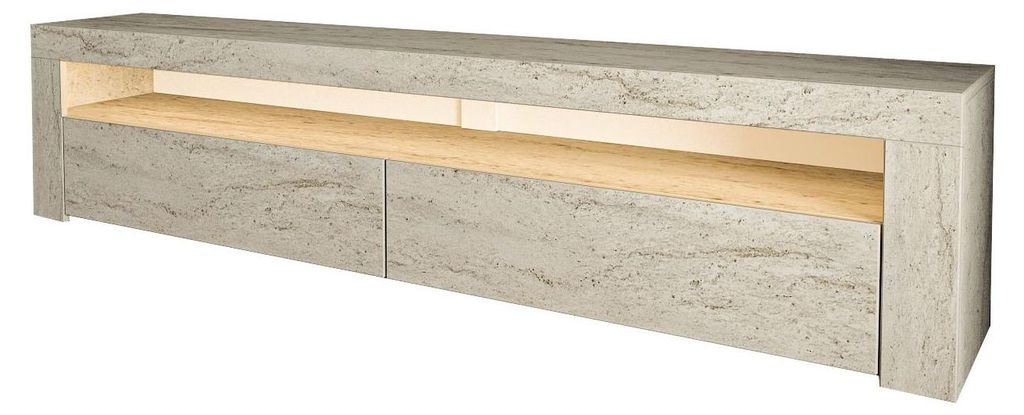 TV-Möbel aus Holz "Bati" - 150 x 36 x 46 cm - Travertin
