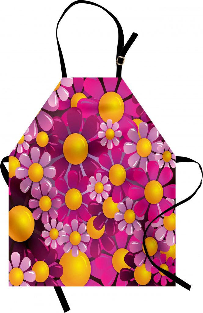 ABAKUHAUS Abstrakt Kochschürze, Blumen-Karikatur-Sommer-Garten-glückliche zujubelnde Flourish-vibrierende Anzeige, Farbfest Höhenverstellbar Was...
