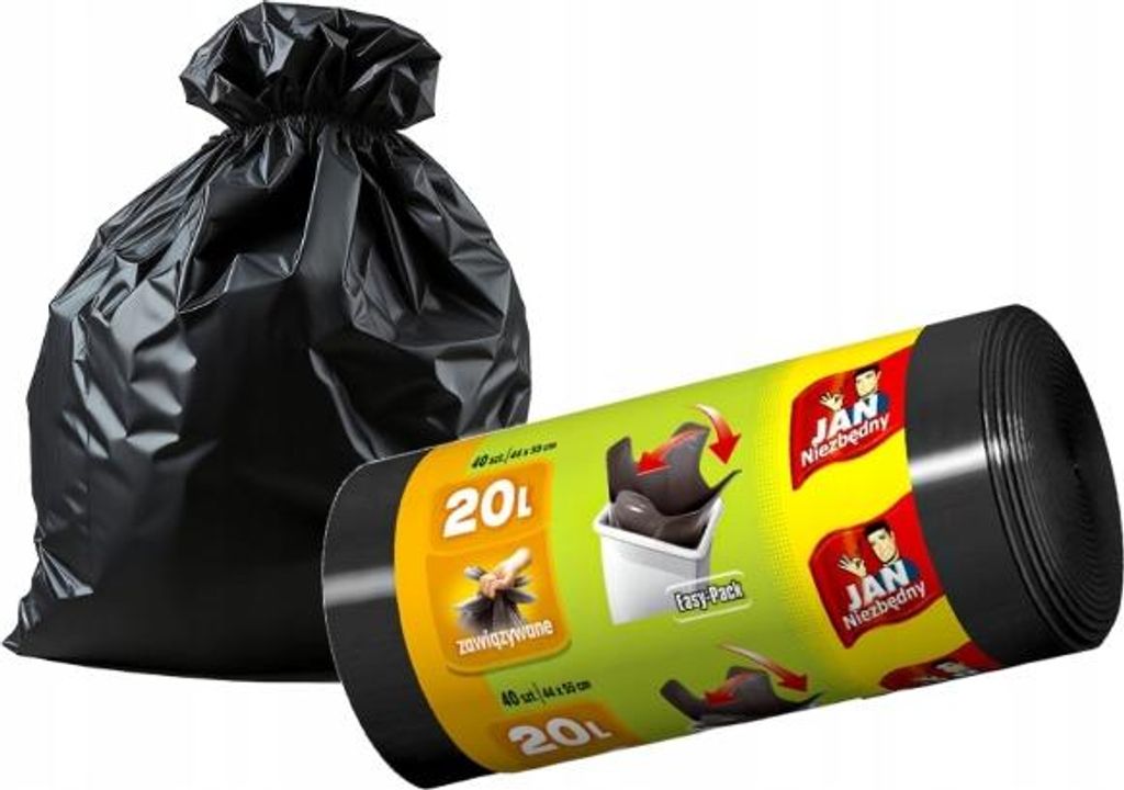 Jan Niezbędny Müllsäcke gebunden schwarz 20l 40 Stk Produktbild 