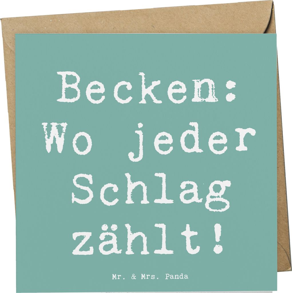 Mr. & Mrs. Panda faltkarte Spruch Becken - Meeresbrise - Geschenk, Musik, Musiker, anlasskarte, Schlaginstrument, Musikliebhaber, Grußkarte, Timin...
