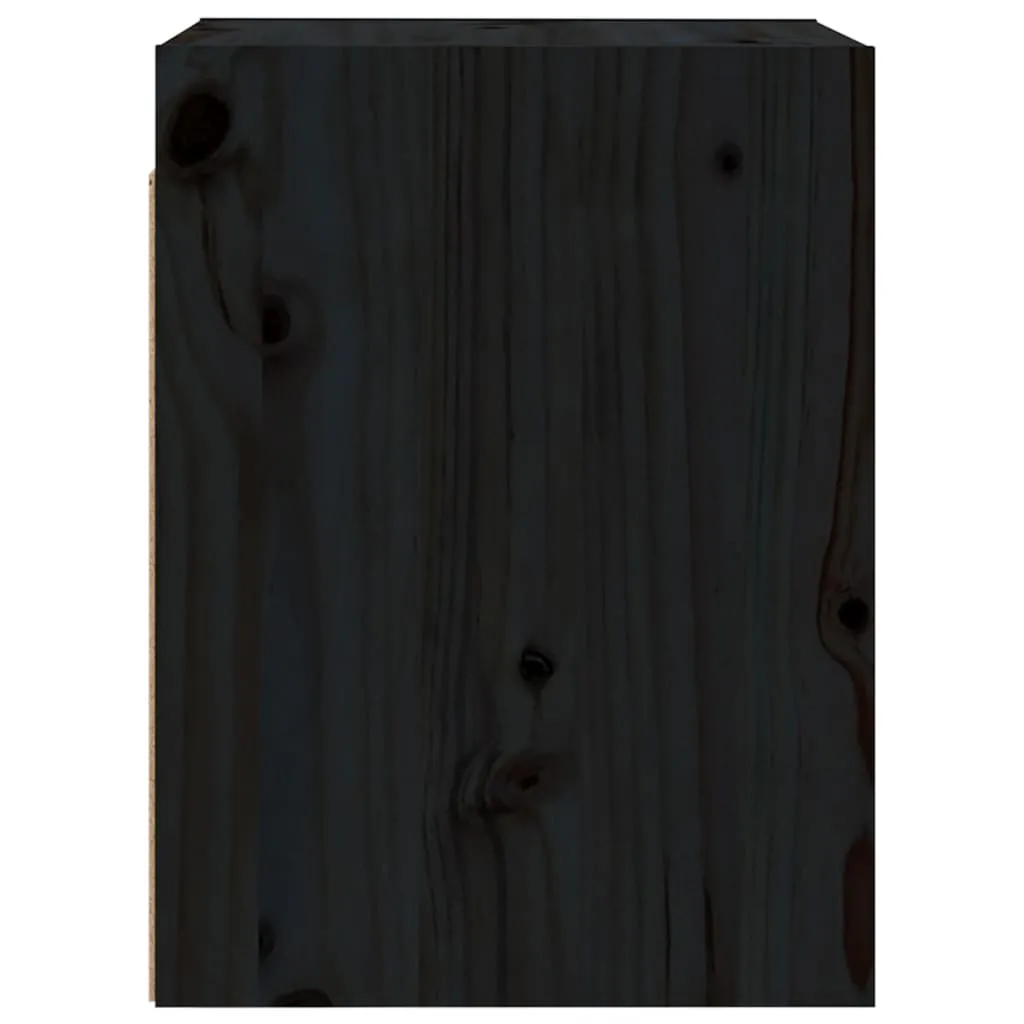 vidaXL Coppia Armadi Pensili Neri in Legno Massello 30x30x40 cm - 8