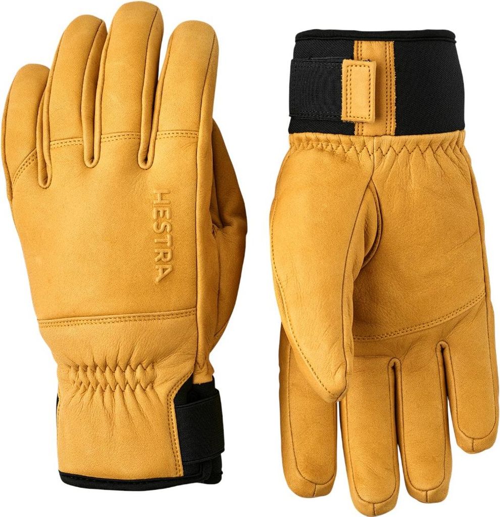 HESTRA Omni Herren 5-Finger Ski Handschuhe aus Leder braun 7