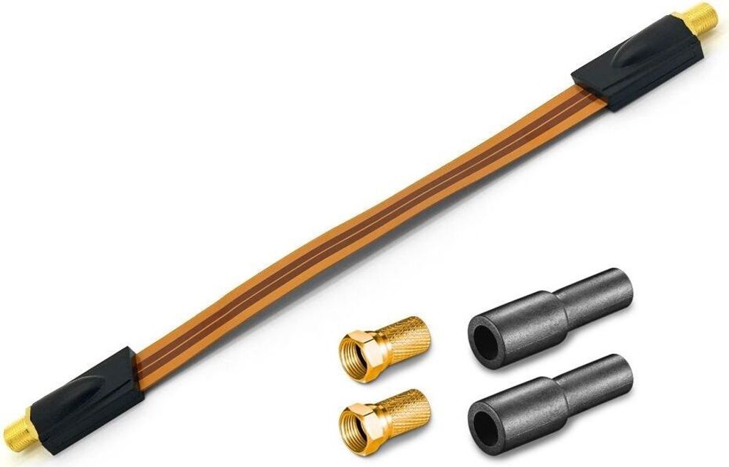 ARLI Fensterdurchführung UltraSlim + 2x F-Stecker vergoldet Produktbild 
