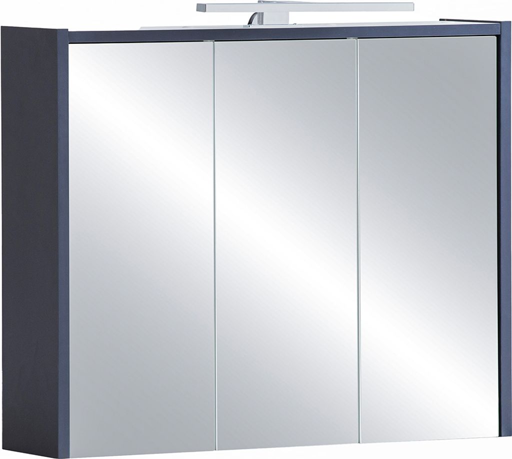 Spiegelschrank modern in blau mit LED-Beleuchtung ca. 74 cm breit LOANO-80