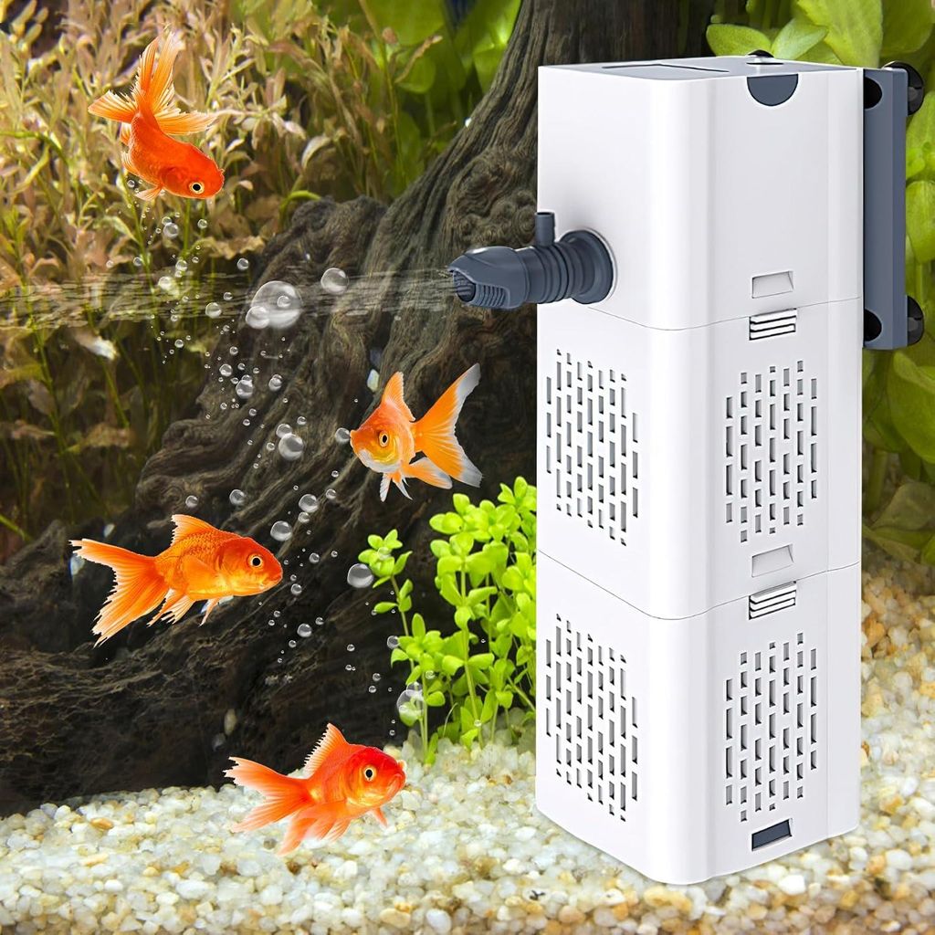 Speed Aquarium Pumpe Filterpumpe 500L/h 6W Aquarium Innenfilter mit 2 Filterschwämmen Aquariumpumpe für 35-80L Becken Aquarium, leise und geräus...