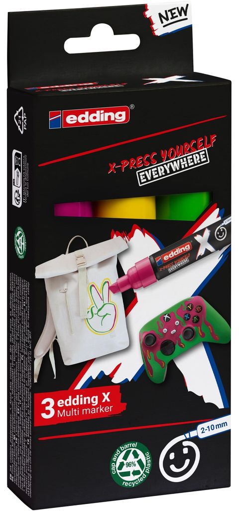 Edding – 6900 x Multi-Marker, 3er-Set, Bonbonfarben