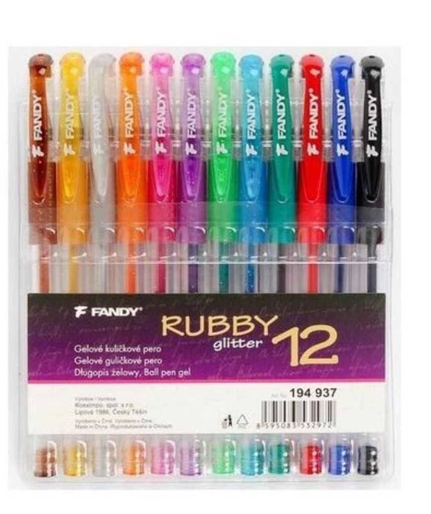 Penna gel Rubby glitter 12 colori Immagine del prodotto 