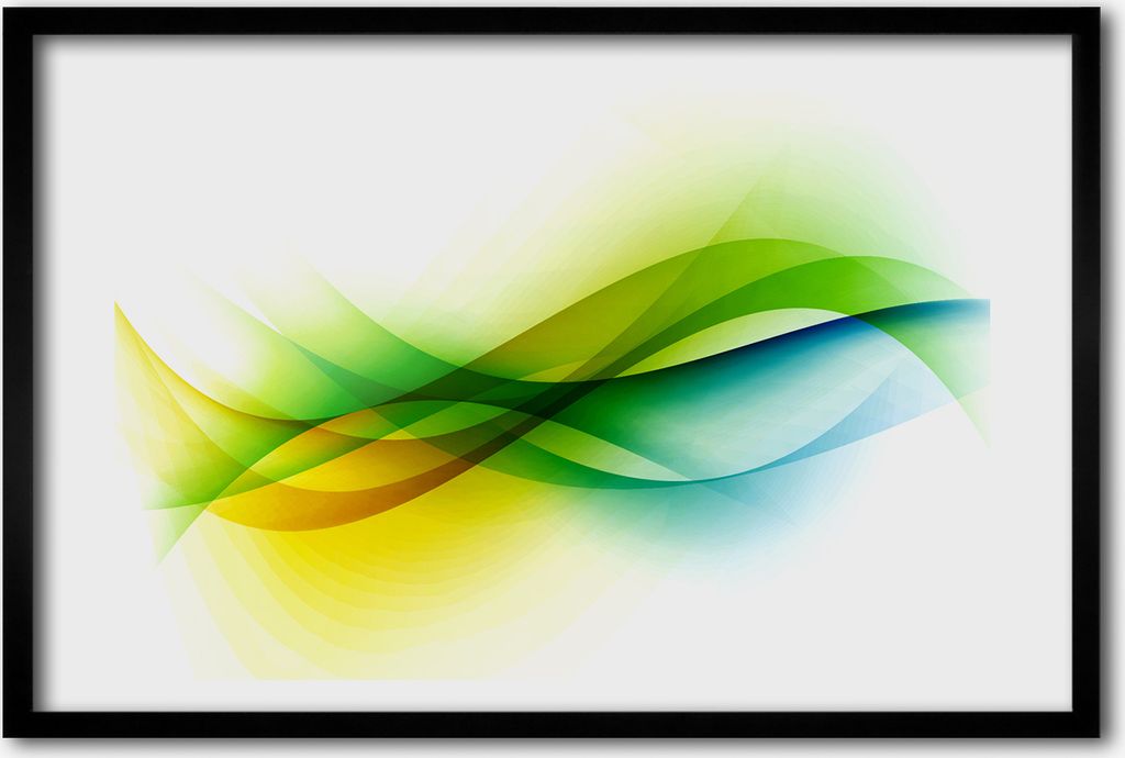 Bild 60x40 MDF-Rahmen, Wandkunst abstrakte Wellen