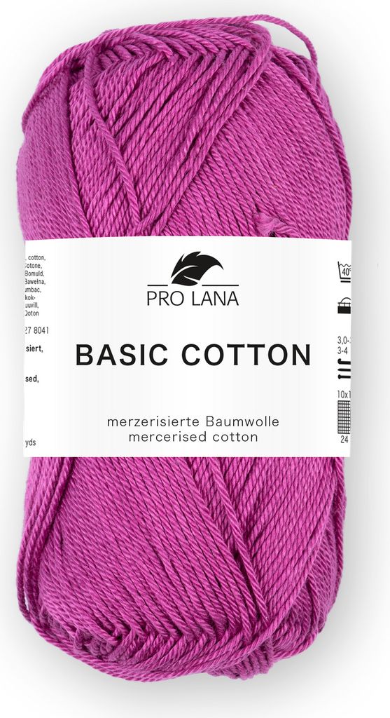 Pro Lana BASIC Baumwolle Baumwollgarn 50 g ideal für Kleidung, Spielzeug, Accessoires 125 m Farbe 240 - fresie