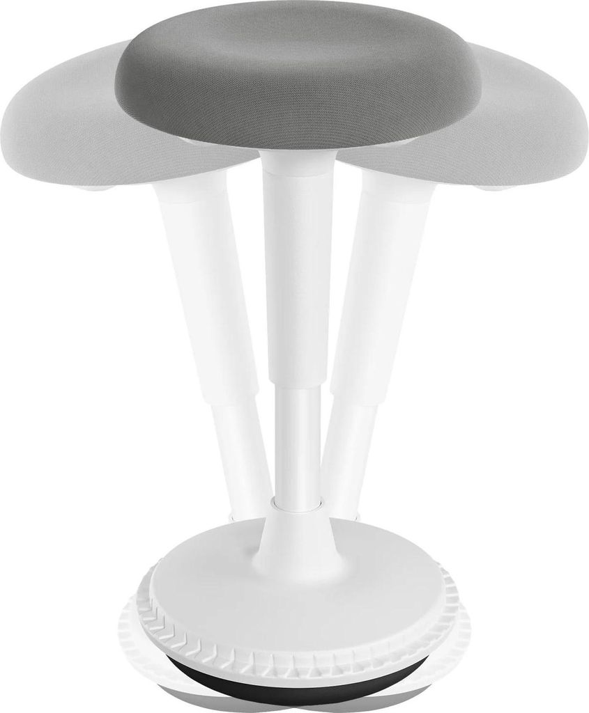 Ergonomischer Bürohocker - Steh-Sitz-Hocker - Höhenverstellbar 55,5–74 cm - Runde Sitzfläche - Schaum & Netz - Stabil, platzsparend - 150 kg -...