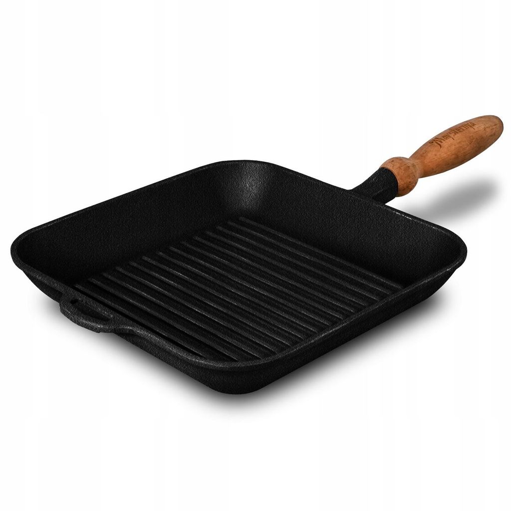 Kuketo | Gusseisen Grillpfanne 28x28 cm Maysternya – Schwere Grillpfanne für Induktion, Gas, Backofen & Outdoor, Perfekt für Steaks & Gemüse