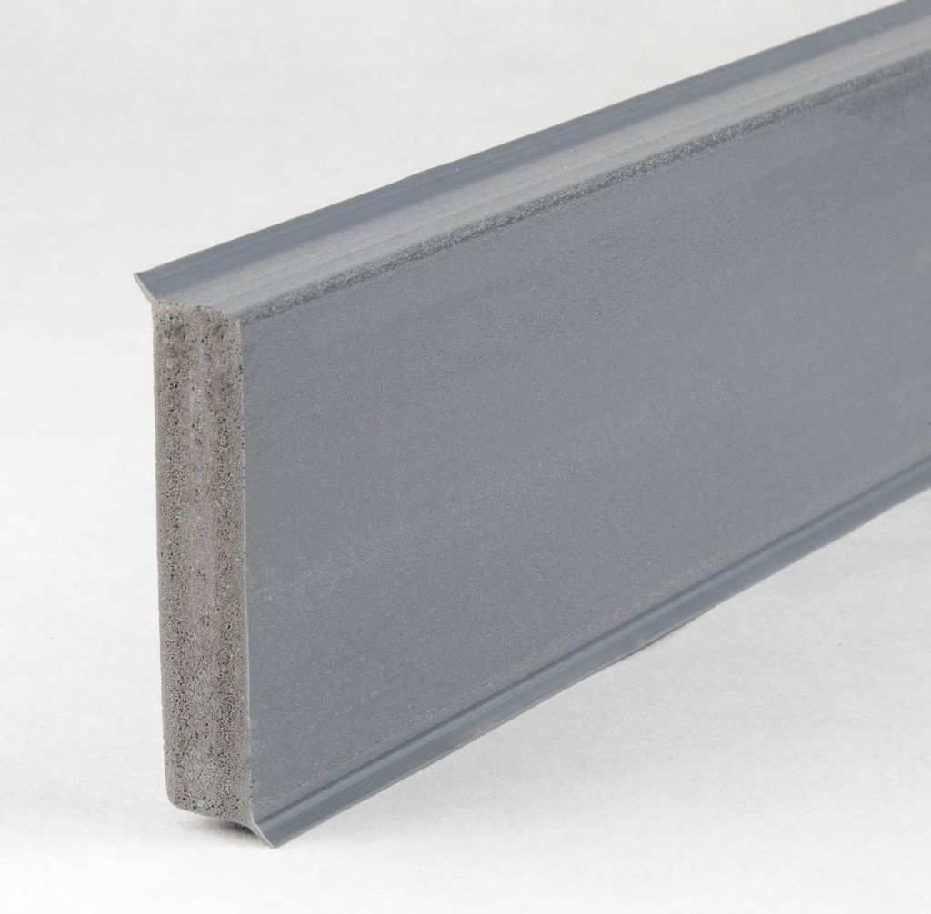PROVISTON | Kunststoff Sockelleiste | Hartschaum PVC | Grau | 12 x 60 x 2500 mm | Glatt | Wasserfest | Hochwertige Fußleiste | Einfache Montage