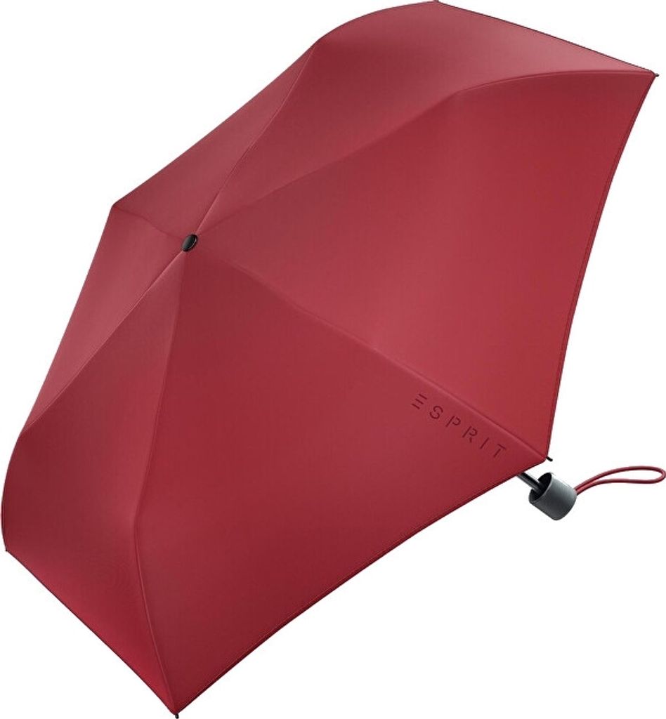 ESPRIT Taschenregenschirm Regenschirm Mini Slimline Flagred dunkelrot