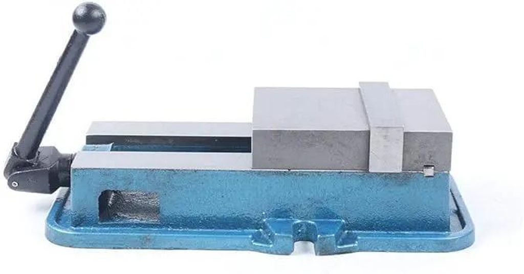 Maschinenschraubstock - Bohr- und Frässchraubstock - Backenbreite 15,24 cm - T-Nut - Gusseisen mit Winkelklemmung - Präzision 0,05 mm - Blau