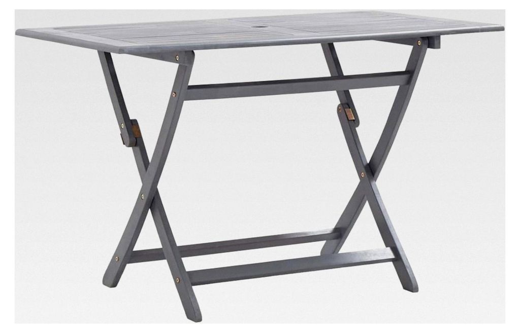 Klappbarer Gartentisch 120 x 70 x 75 cm aus Akazienholz, kleiner Tisch für Terrasse, Bistro, Gartenparty, Balkon, Wohnzimmer