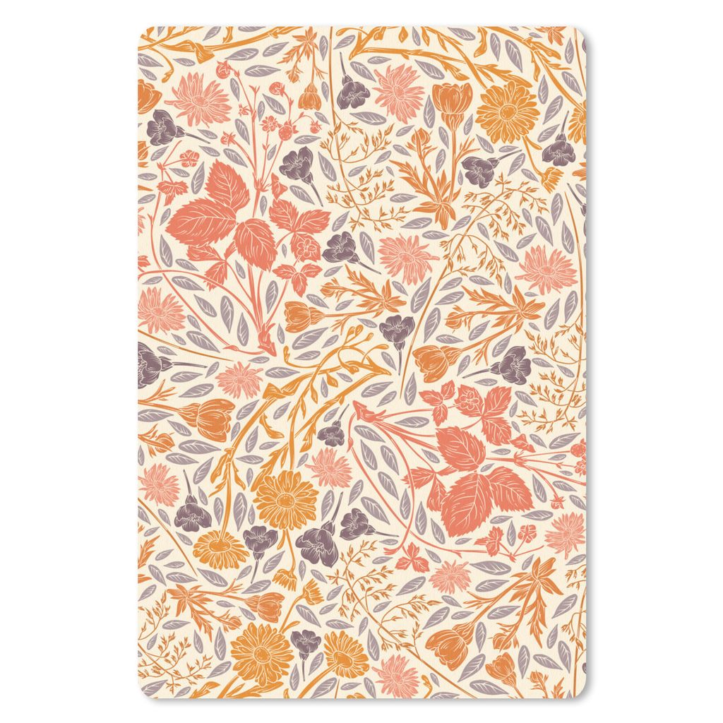 MuchoWow Mauspad Mousepad Design - Blumen - Orange - Rot 18x27 cm - Mousepads - Maus Mat - Pad - Mausunterlage