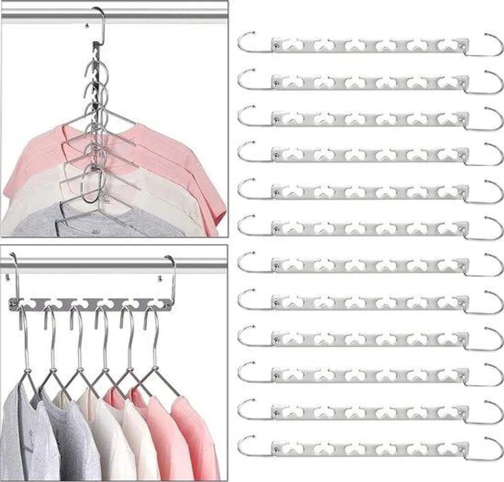 Cintres métalliques antidérapants Lot de 20 - Gain de place optimal