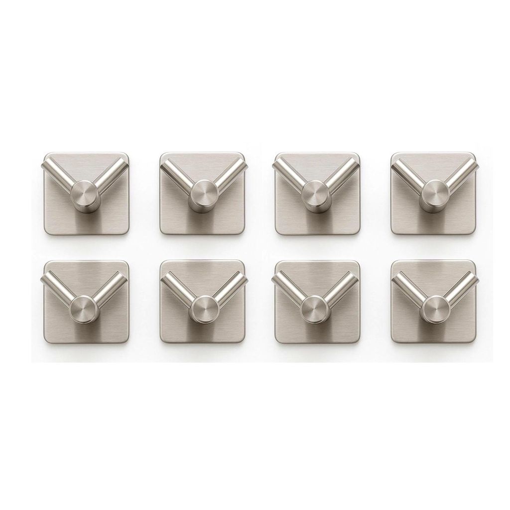 8er Set Edelstahl Handtuchhaken ohne Bohren Selbstklebend Handtuchhalter Wandhaken Klebehaken
