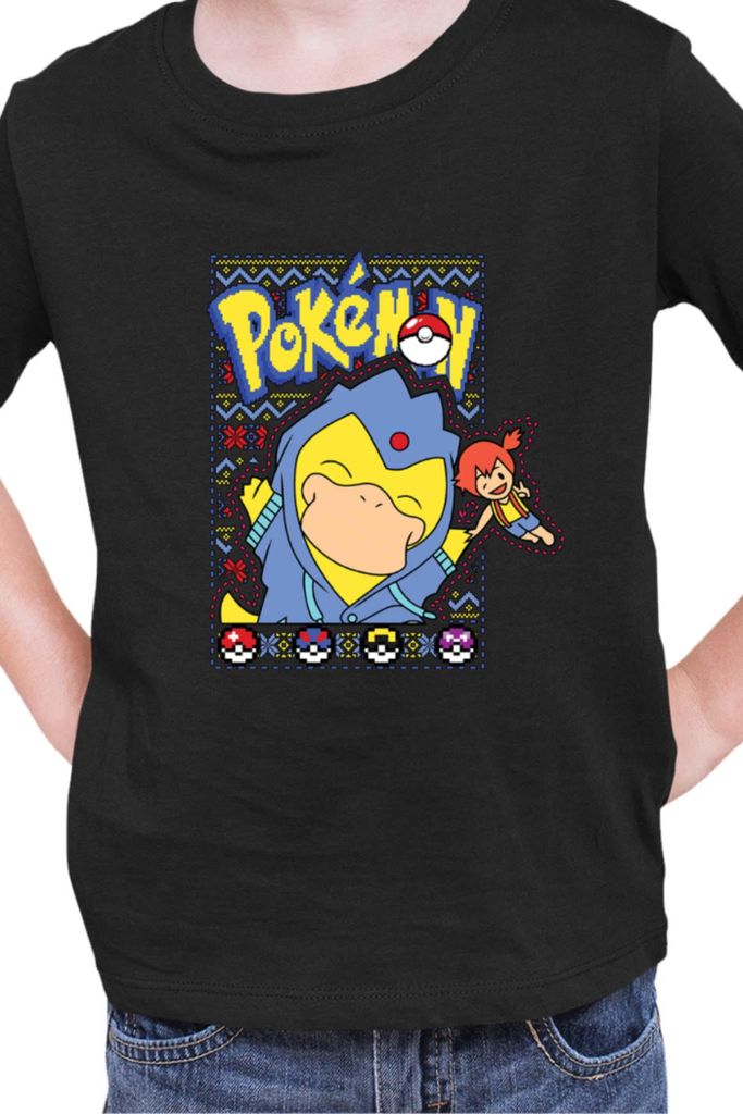 Kinder T-Shirt Japan Manga Anime Comics Pokemon 045, / Schwarz