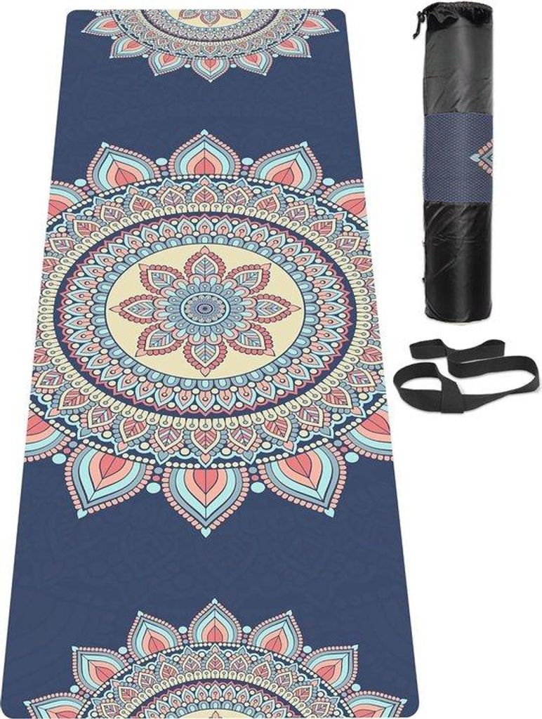Yogamat, antislip, umweltfreundliche Trainingsmat mit Trageband, dicker Übungs- und Trainingsmat für Yoga, Pilates und Fitness (183 cm x 61 cm x ...