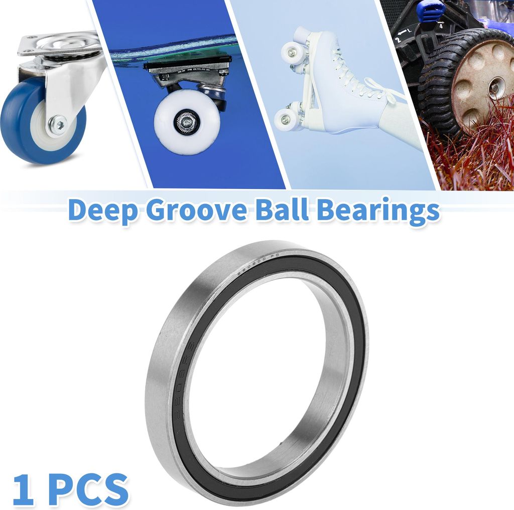 6808DD Rillenkugellager P0 40x52x7mm Geschmierte Lager Doppelgummilippe Schwarz Silberfarben Scooter Skateboard Rad