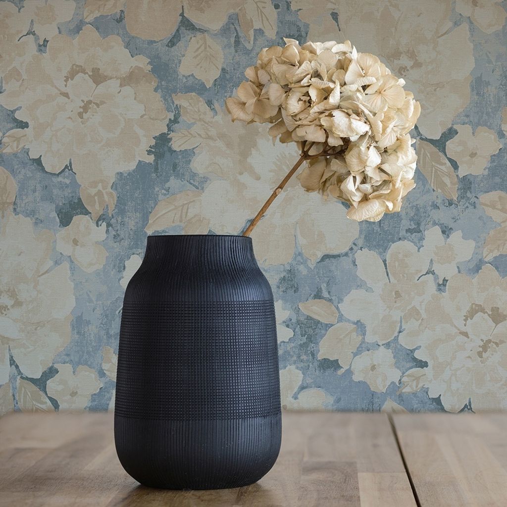 Tapete Valentin Blumen M1-No.11206 Vlies Blau Beige Tadessi 10.05 m x 0.53 m