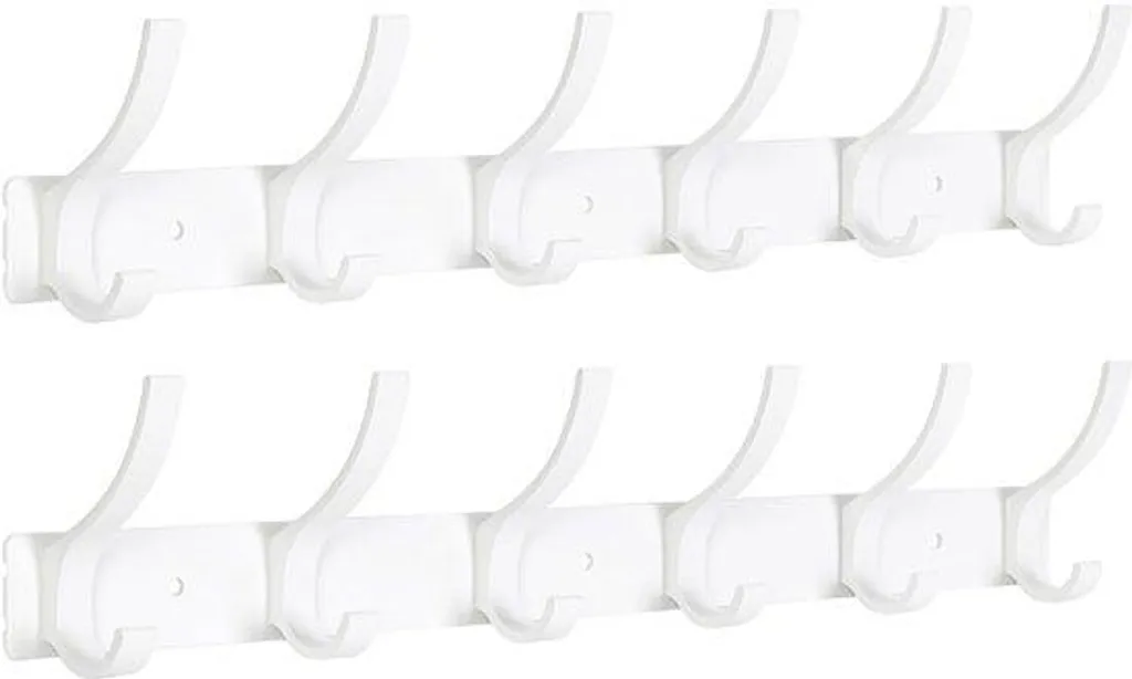 Patères murales blanches - Set de 12 accroches pour chambre et bain