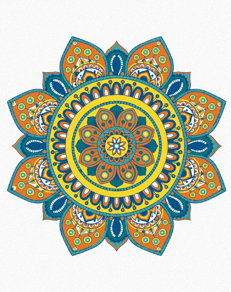 Zuty - Malen nach Zahlen - MANDALA V, 40x50 cm, mit Keilrahmen (bereits gespannt)