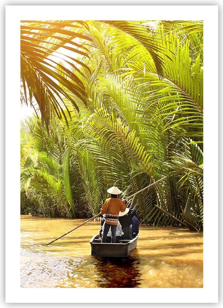 Poster - Poster ohne Rahmen - Fluss Mekong £ódŸ - 50x70 cm - Wand Bild - Wanddeko - Wandbilder - Kunstposter - Wandposter - Bilder - Kunstdruck ...