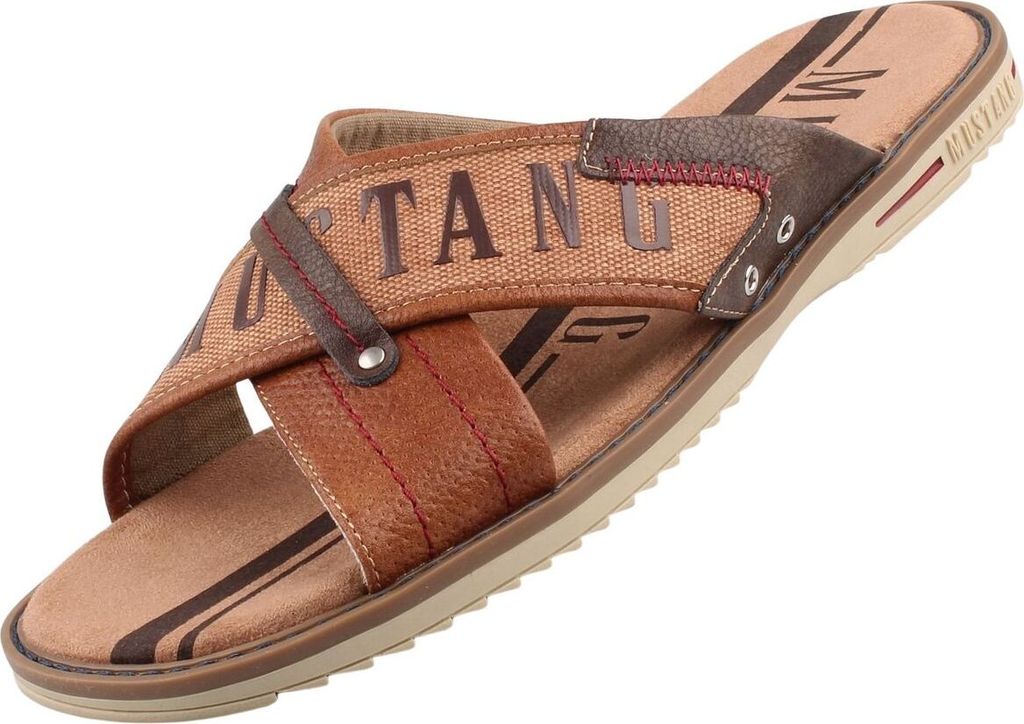 Mustang Herren Pantoletten in Braun, Größe 40